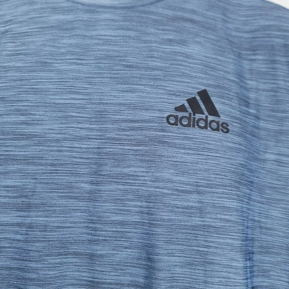 Adidas Men's Blue Aeroready Heather Crew-Neck Casual T-Shirt Size S - Picture 4 of 7